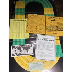 Vintage Win, Place & Show Horse Racing Board Game 3M Incomplete